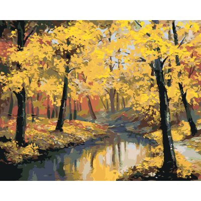ZUTY Malování podle čísel PODZIMNÍ LES A ŘEKA 40 x 50 cm – Sleviste.cz