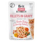 Brit Care Cat Fillets in Gravy with Tender Turkey & Savory Salmon 85 g – Zboží Mobilmania
