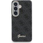 Guess PU 4G Script Metal Logo Magnetic Zadní Samsung Galaxy S26 Black – Zboží Mobilmania