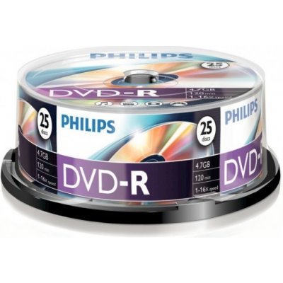 Philips DVD-R 4,7GB 16x, cakebox, 25ks (DM4S6B25F/00) – Zbozi.Blesk.cz