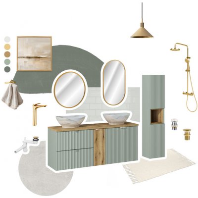 Comad Deska pod umyvadlo 120 cm Line Reed Green B 89-120 – Zboží Dáma
