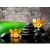 Tapety WEBLUX 91180765 Samolepka fólie spa concept zen stones and orchid lázně koncepce zen kameny a orchidej dřevo pozadí rozměry 100 x 73 cm