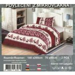 Fashion Mikro flanel povlečení vínové barvy s motivem jelena Vínová 140x200 70x90 – Zboží Mobilmania