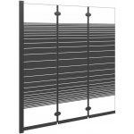 zahrada-XL Skládací sprchová zástěna 3 panely 130 x 130 cm ESG černá – Zboží Dáma