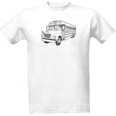 Tričko s potiskem Školní autobus pánské bílá