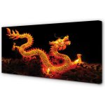 Obrazy na plátně Gold dragon 100x50 cm – Zboží Mobilmania