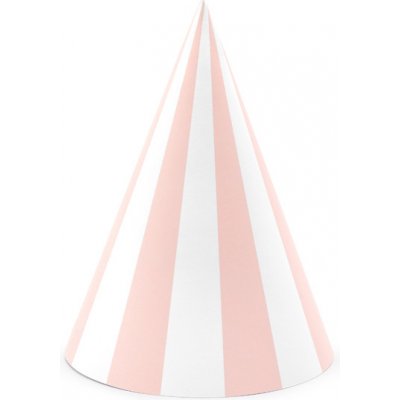 PartyDeco.pl Párty čepičky pruhované SVĚTLE RŮŽOVÉ 6 ks – Zboží Dáma