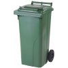 Popelnice Meva popelnice s víkem, plastová, zelená, 120 l MT0004-2