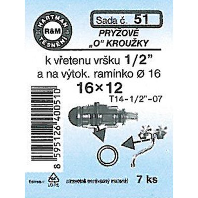 HARTMAN pryžové "O" kroužky k vřetenu vršku 1/2" a na výtok. ramínko, sada č.51 – Sleviste.cz