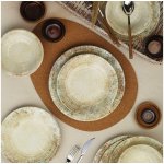 Asir Jídelní sada krémová hnědá porcelán 710KTP9758 18 ks – Hledejceny.cz