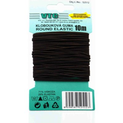 VTC Klobouková guma 1,2 mm - na kartě tmavě hnědá – Zboží Dáma