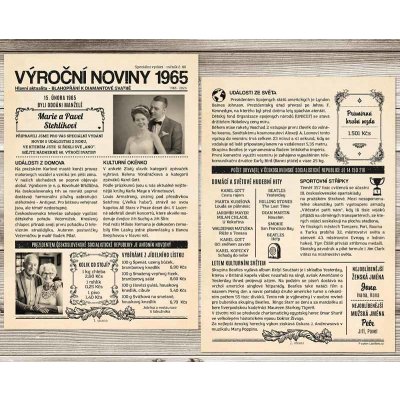 Dárek k diamantové svatbě: Noviny k výročí svatby 1965 – Zboží Dáma