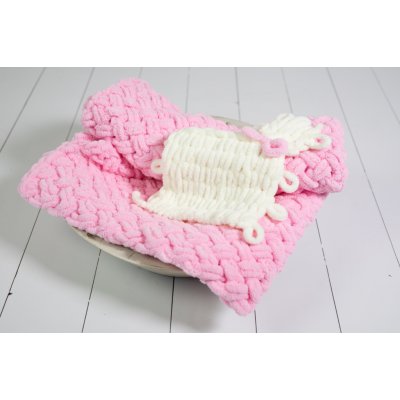 Baby Junior pletená deka PUFFA s usínáčkem růžová – Zboží Mobilmania