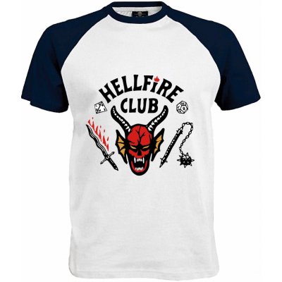 Tričko Hellfire Club |Stranger Things navy bílá – Zbozi.Blesk.cz