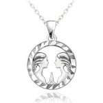 Minet Stříbrný přívěsek s řetízkem Zodiac znamení Blíženci JMAS9406SN45 – Hledejceny.cz