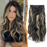 BARSDAR Clip in prodlužování vlasů, 40 cm Vlnité Clip in Prodlužování vlasů 6 kusů Přírodní – Sleviste.cz