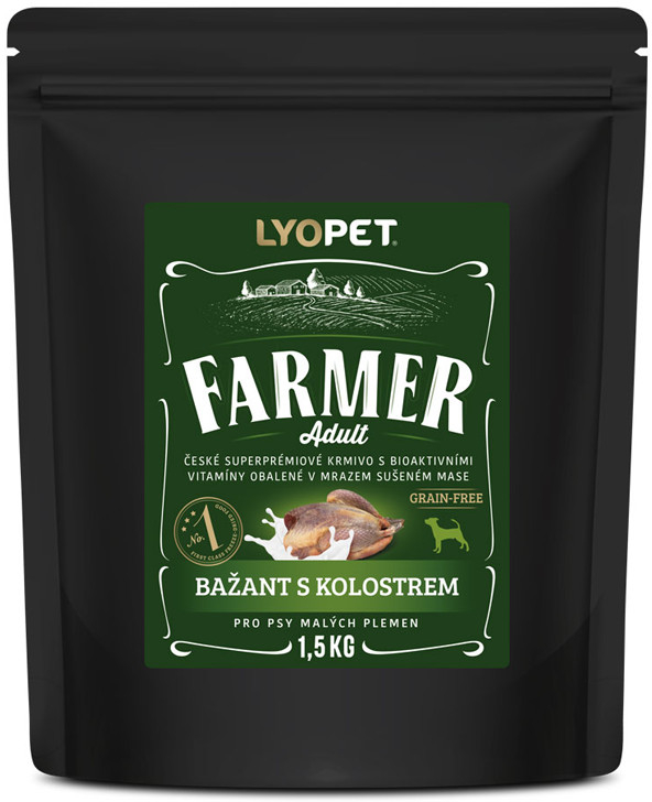Lyopet Farmer Adult MINI Bažant s kolostrem 1,5 kg