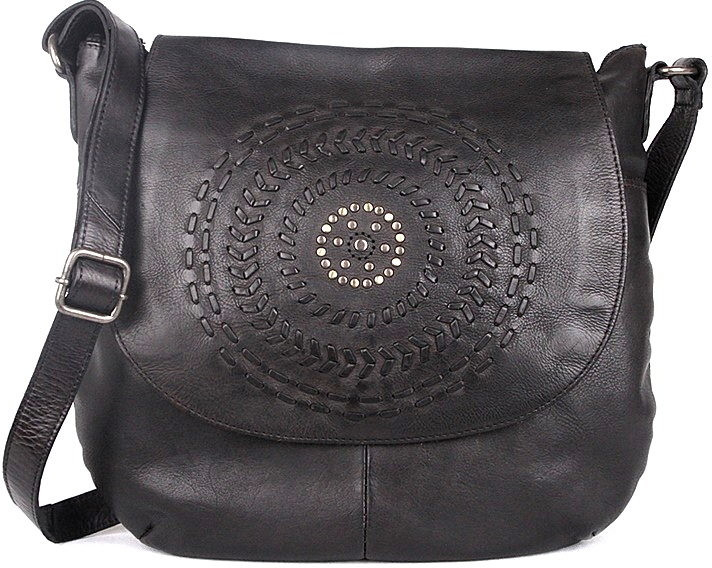 Gianni Conti Značková černá kožená crossbody 232