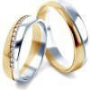Prsteny Savicki Snubní prsteny dvoubarevné zlato půlkulaté SAVOBR308