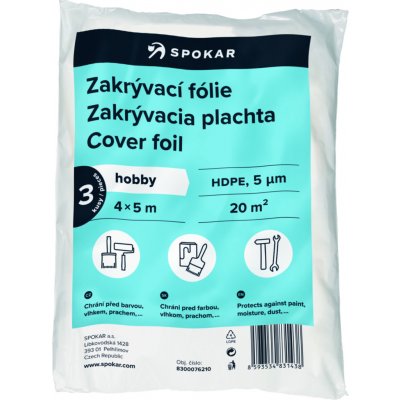 Spokar zakrývací fólie na malování, 5 µ, 20 m2, 4 × 5 m, 3 ks – Hledejceny.cz
