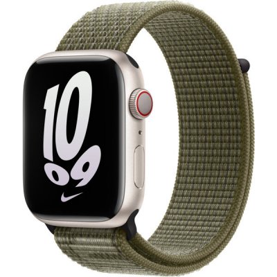 Apple Watch 45mm sekvojovozeleno-platinový provlékací sportovní řemínek Nike MPJ23ZM/A – Hledejceny.cz