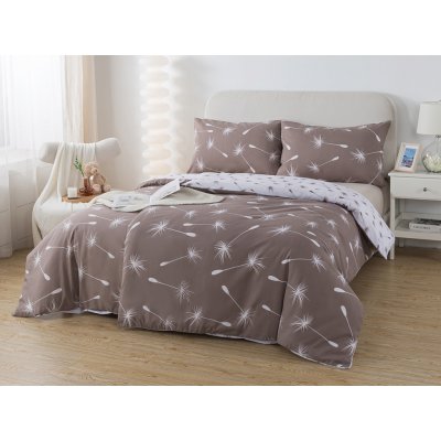 Xpose krep povlečení DANDELIA DUO hnědé/bílé 140x200 70x90 – Zboží Dáma