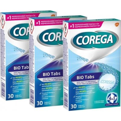 Corega Bio Tabs čisticí tablety 3 x 30 ks – Hledejceny.cz