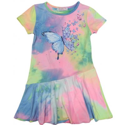 Kugo dívčí šaty CY1116 světlejší duhová – Zboží Mobilmania