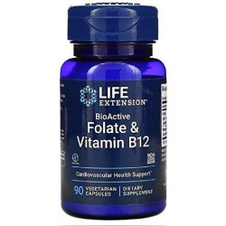 Life Extension BioActive Folate & Vitamin B12 90 kapsle