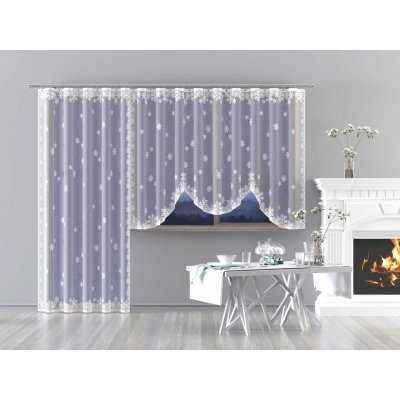 Balkonový set Vločka 220x120+200x250cm - řasící stuha 2,5cm – Hledejceny.cz
