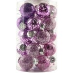 DECOLED Vánoční ozdoby koule plastové fialové průměr 6 cm 25 ks – Zboží Dáma