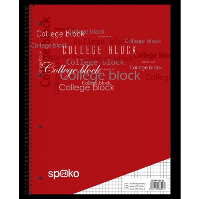 Spoko College blok A4 ,spirála bok čtverečkovaný 80 listů – Hledejceny.cz