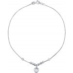 SILVEGO stříbrný řetízek na nohu jasmine se srdcem a kuličkami ZT120230A – Zboží Dáma