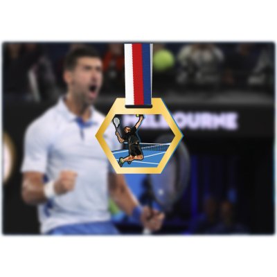 Akrylátová medaile Tenis Zlatá – Zboží Dáma
