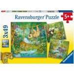 RAVENSBURGER Zvířata v džungli 3x49 dílků – Sleviste.cz