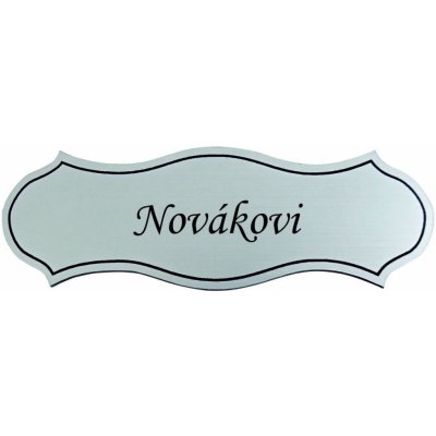 Jmenovka S16 120x40mm stříbrná broušená – Zboží Dáma