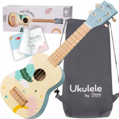 Classic World dřevěná ukulele kytara modrá