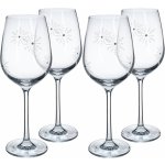 Kondela TEMPO-KONDELA SNOWFLAKE VINO sklenice s krystaly 4 x 450 ml – Hledejceny.cz