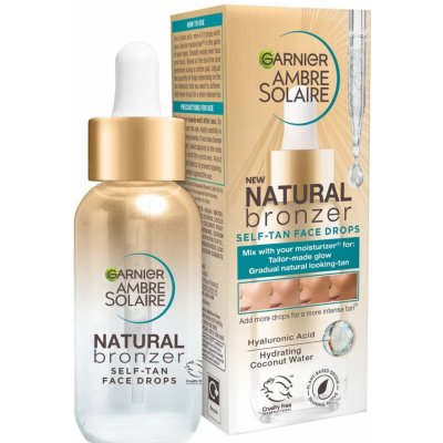 Garnier Ambre Solaire Natural Bronzer Self-Tan Face Drops samoopalovací kapky na obličej 30 ml unisex – Zboží Mobilmania