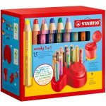 Stabilo 880/15-01 Woody 3 v 1 pastelky ve stojánku na stůl sada s ořezávátkem, – Sleviste.cz