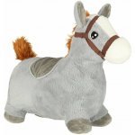 KIK KX3188 Skákací nafukovací koník s potahem a pumpičkou šedá – Sleviste.cz