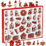 Springos Ozdoba na vánoční stromeček dřevěná, sada 30 ks, nerozbitná – Zboží Mobilmania