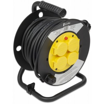 Ecolite prodlužovací kabel na bubnu 25m 4 zásuvky FBUBEN-25 IP44 – Hledejceny.cz