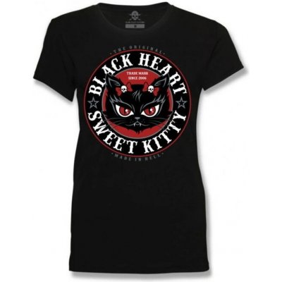 Tričko dámské BLACK HEART KITTY BLACK 13587 – Zbozi.Blesk.cz