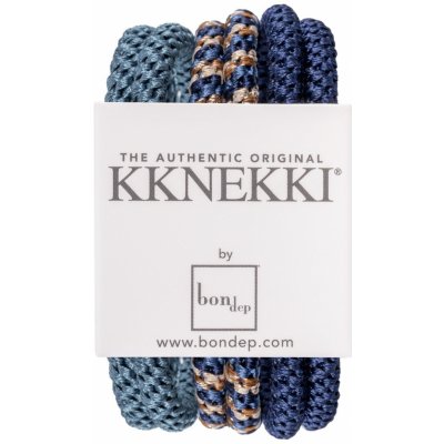 KKNEKKI Gumička do vlasů Kknekki Slim no. 1 – set 6 ks, modrá barva, textil – Zboží Dáma