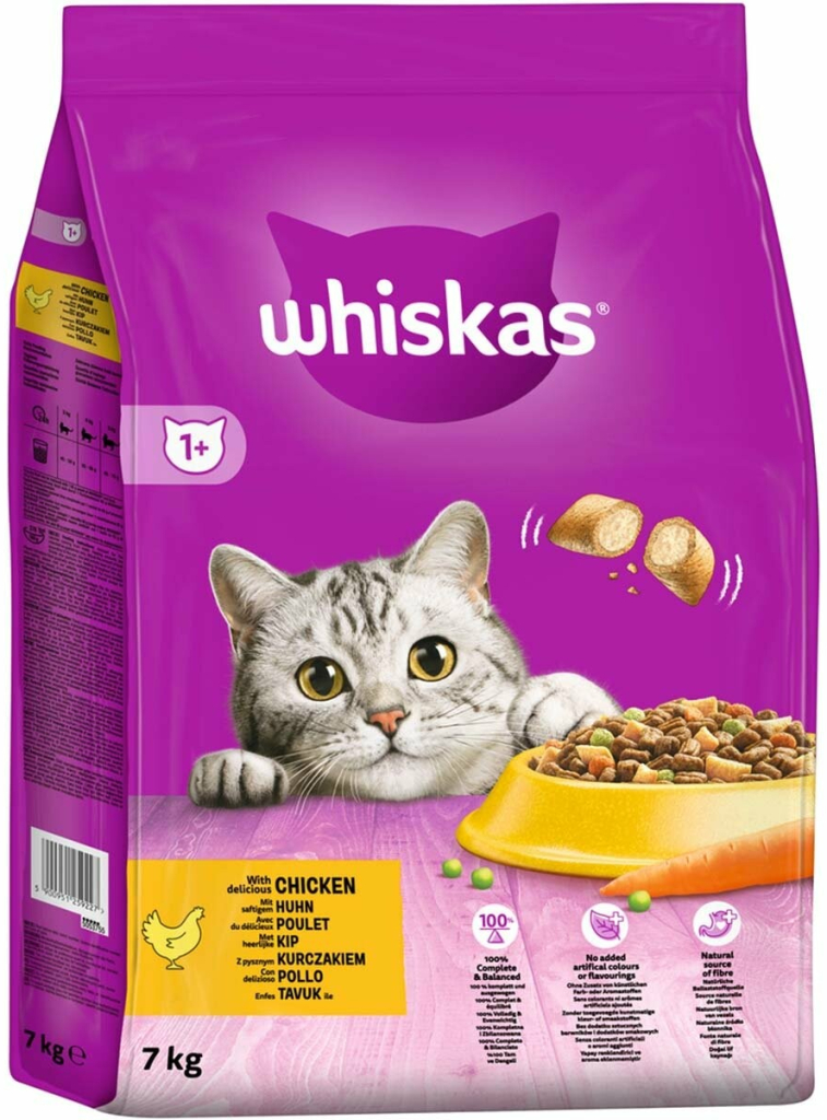 Whiskas 1+ Adult s kuřecím masem 7 kg