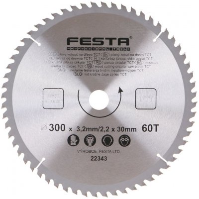 Festa Pilový kotouč s SK plátkem, 300 x 30 mm, 60 zubů, TCT, F22343 – Zboží Mobilmania