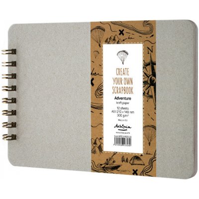 D.A. Album kroužkové Scrapbook Adventure kraft (300g/m2, 12 listů) A5 – Zboží Dáma