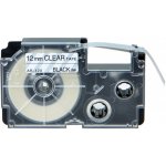 Kompatibilní páska s Casio XR-12X1, 12mm x 8m černý tisk / průhledný podklad – Sleviste.cz