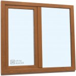 KNIPPING Plastové okno - 70 AD, 1500x1500 mm, FIX/OS, zlatý dub Barva, imitace: zlatý dub/zlatý dub (oboustranně) – Zboží Mobilmania